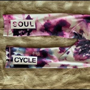 Wonder Under SoulCycle purple tie dye leggings